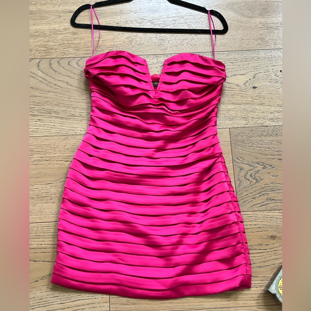Ramy Brook Pink Ruched Sweetheart Bodycon Dress